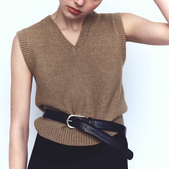 MINT CONDITION Vintage 90s French Connection Wool V-Neck Sweater Vest Sz S - Picture 4 of 6